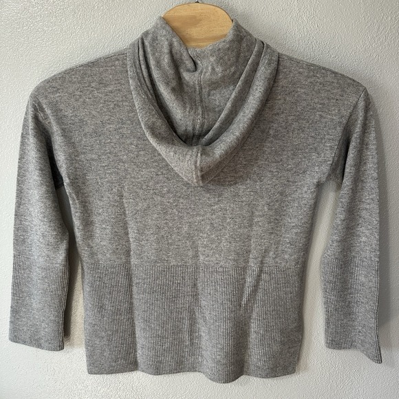 NAADAM Wool Cashmere High Low High Neck Hoodie Heather‎ Gray Women's Size Small - Picture 3 of 5